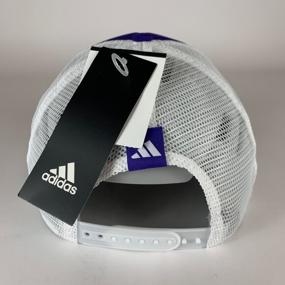 Washington Huskies NCAA Purple White Adidas Real Dawgs Snapback Trucker Hat New - Picture 3 of 5